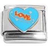 CT8216 Love Cute Blue Heart Italian Charm