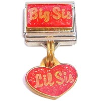 CT8239 Big Sis Lil Sis Dangle Italian Charm