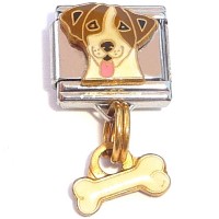 CT8247 Floppy Ear Dog Dangle Italian Charm