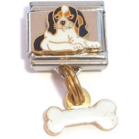 CT8248 Cute Puppy Dog Dangle Italian Charm