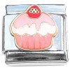 CT8254 Cute Pink Red Cupcake Italian Charm