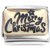 CT8255 Merry Christmas Holiday Goldtone Italian Charm