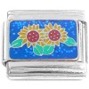 CT8263 Sunflowers Blue Sparkle Italian Charm