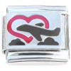 CT8273 Love to Fly Travel Airplane Heart Italian Charm