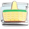 CT8281 Big Basket Green Fabric Italian Charm