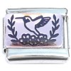 CT8288 Hummingbird Flowers Rosegold Italian Charm