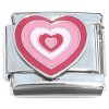 CT8307 Red Pink White Love Heart Italian Charm