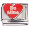 CT8571 Be Mine Red Slanted Heart Italian Charm
