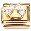 CT8744 Red Heart Crown Gold Base Italian Charm.