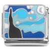 CT8906 Blue Sky Moon Stars Painting Italian Charm