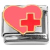 CT8908 Pink Heart Red Cross Italian Charm