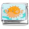 CT8917 Puffer Fish Swimming Italian Charm