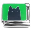 CT8918 Black Cat on Green Italian Charm