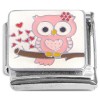 CT8921 Owl Hearts Flowers Italian Charm