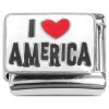 CT8924 I Love America Red Heart Italian Charm