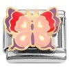CT8950 Multicolor Purple Red Pink Butterfly Italian Charm