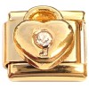CT8953 Heart Lock Goldtone Base Italian Charm