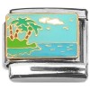 CT8961 Ocean Beach Palm Trees Blue Sky Italian Charm