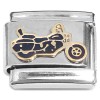 CT8966 Black Motorcycle Hog Italian Charm