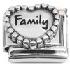 CT8970 Family Beaded Heart Italian Charm
