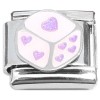 CT8971 Glitter Heart Dice Italian Charm