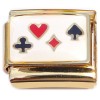 CT8987 Playing Card Suits Gold Base Italian Charm