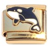 CT8997 Killer Whale Gold Base Italian Charm