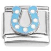 CT9514 Blue Horseshoe Italian Charm