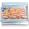 CT9773 Patriotic USA Italian Charm