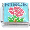 CT9771 Niece on Blue with Red Flower Italian Charm