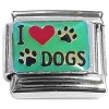 CT9930 I Love Dogs Green Italian Charm