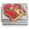 CT9944 Heart Love My Dog Italian Charm