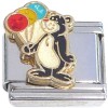 CT9948 Balloons Black Bear Italian Charm