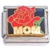 CT9962 Mom Rose on Black Italian Charm