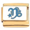 Capricorn Zodiac Italian Charm on Gold
