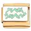 Aquarius Zodiac Italian Charm on Gold