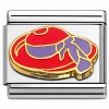 CT9993 Purple Ribbon Bow Red Hat Italian Charm 