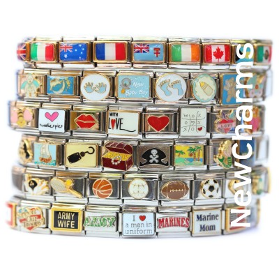 Stack of Italian Charm Bracelet s
