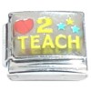 R3004 Love to Teach Red Heart Italian Charm