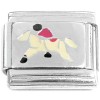R3026 Horse Rider Racing Jockey Italian Charm