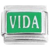 R3038green Vida Spanish Live Life on Green Italian Charm