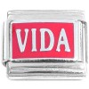 R3038red Vida Spanish Live Life on Red Italian Charm