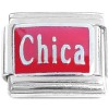 R3040red Chica Spanish Girl Young Woman on Red Italian Charm