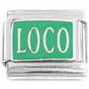 R3049green Loco Spanish Crazy on Green Italian Charm