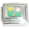 R3067 Tulips Yellow Pink Flowers Italian Charm