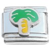 R472 Palm Tree Waving Green Yellow Italian Charm
