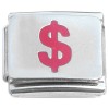R818 Red Dollar Sign Money Italian Charm