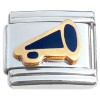 R832black Megaphone Cheer Black Italian Charm