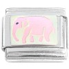 T142pink Elephant Walking Pink Italian Charm