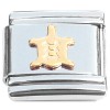 T144 Sea Turtle Swimming Seaturtle Goldtone Italian Charm